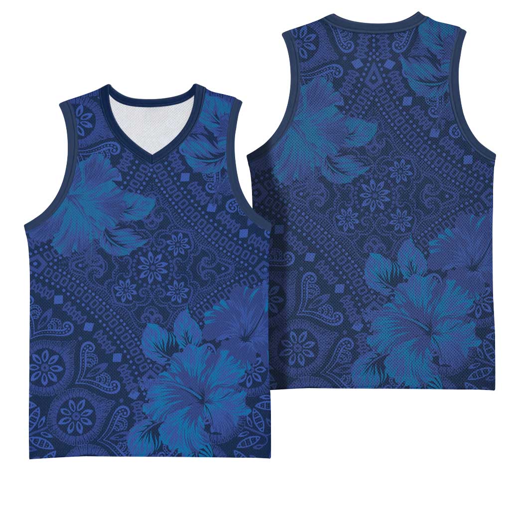 Afro Hibiscus Tropical Basketball Jersey ShweShwe African Pattern - African Pride