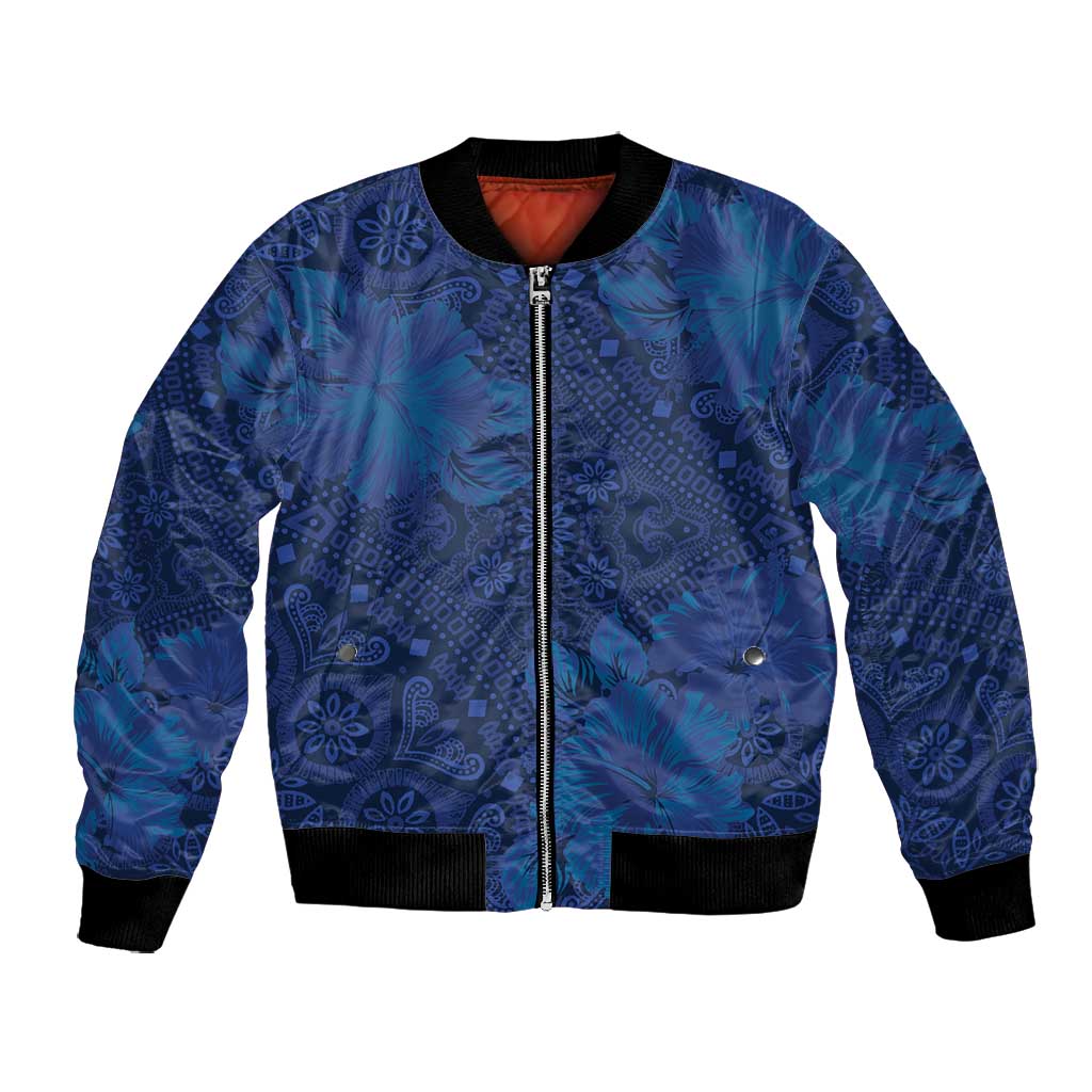 Afro Hibiscus Tropical Bomber Jacket ShweShwe African Pattern - African Pride