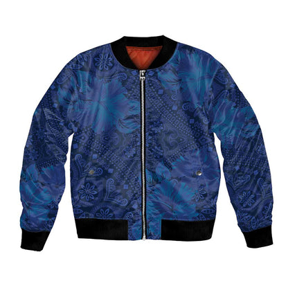 Afro Hibiscus Tropical Bomber Jacket ShweShwe African Pattern - African Pride