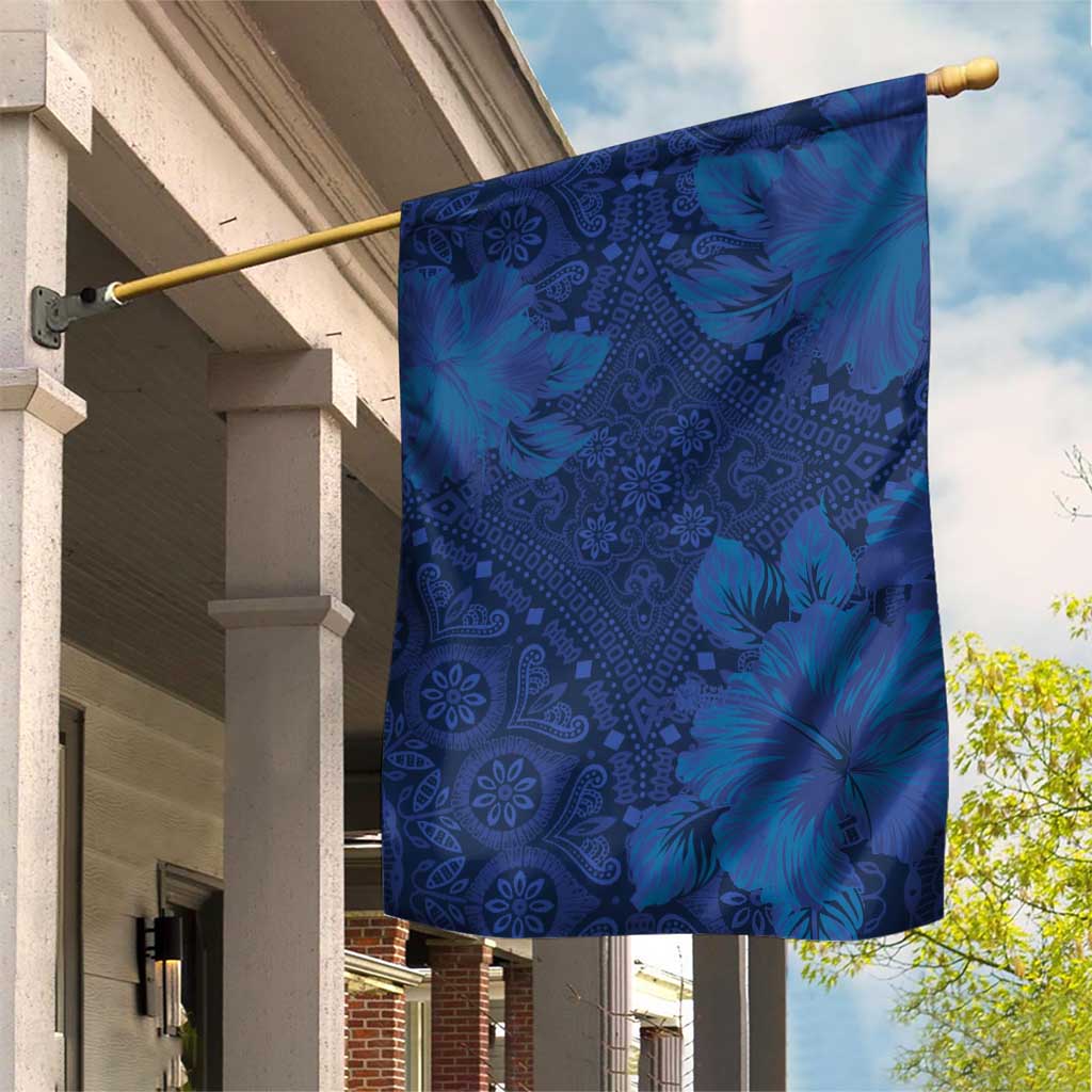 Afro Hibiscus Tropical Garden Flag ShweShwe African Pattern - African Pride