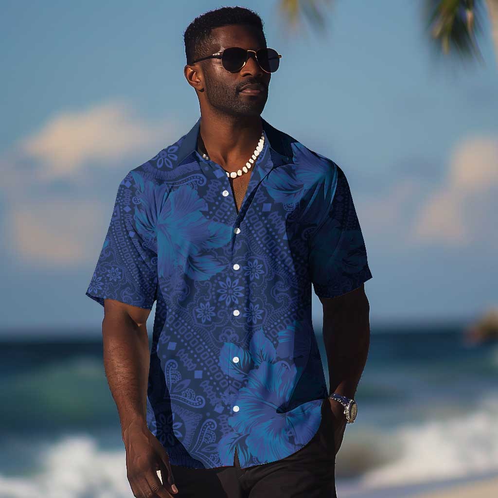 Afro Hibiscus Tropical Hawaiian Shirt ShweShwe African Pattern - African Pride