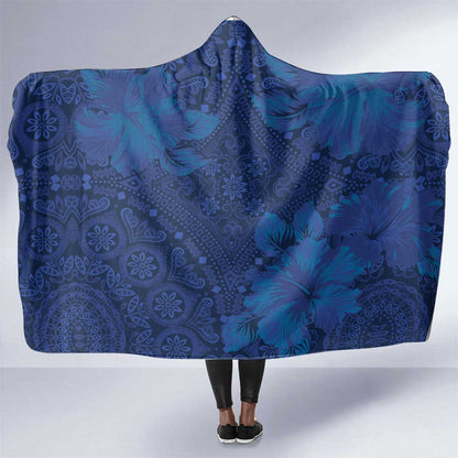 Afro Hibiscus Tropical Hooded Blanket ShweShwe African Pattern - African Pride