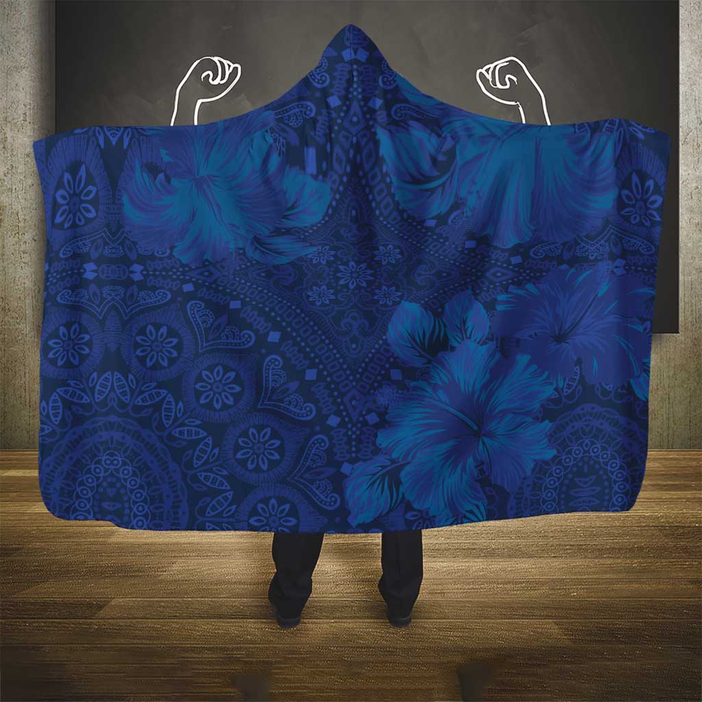 Afro Hibiscus Tropical Hooded Blanket ShweShwe African Pattern - African Pride