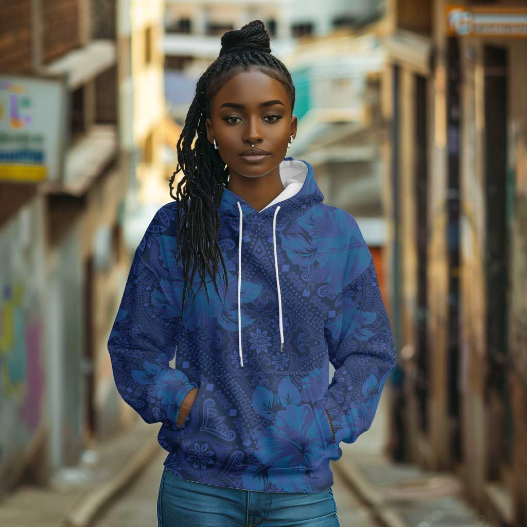 Afro Hibiscus Tropical Hoodie ShweShwe African Pattern - African Pride