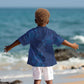 Afro Hibiscus Tropical Kid Hawaiian Shirt ShweShwe African Pattern - African Pride