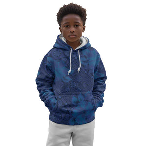 Afro Hibiscus Tropical Kid Hoodie ShweShwe African Pattern - African Pride