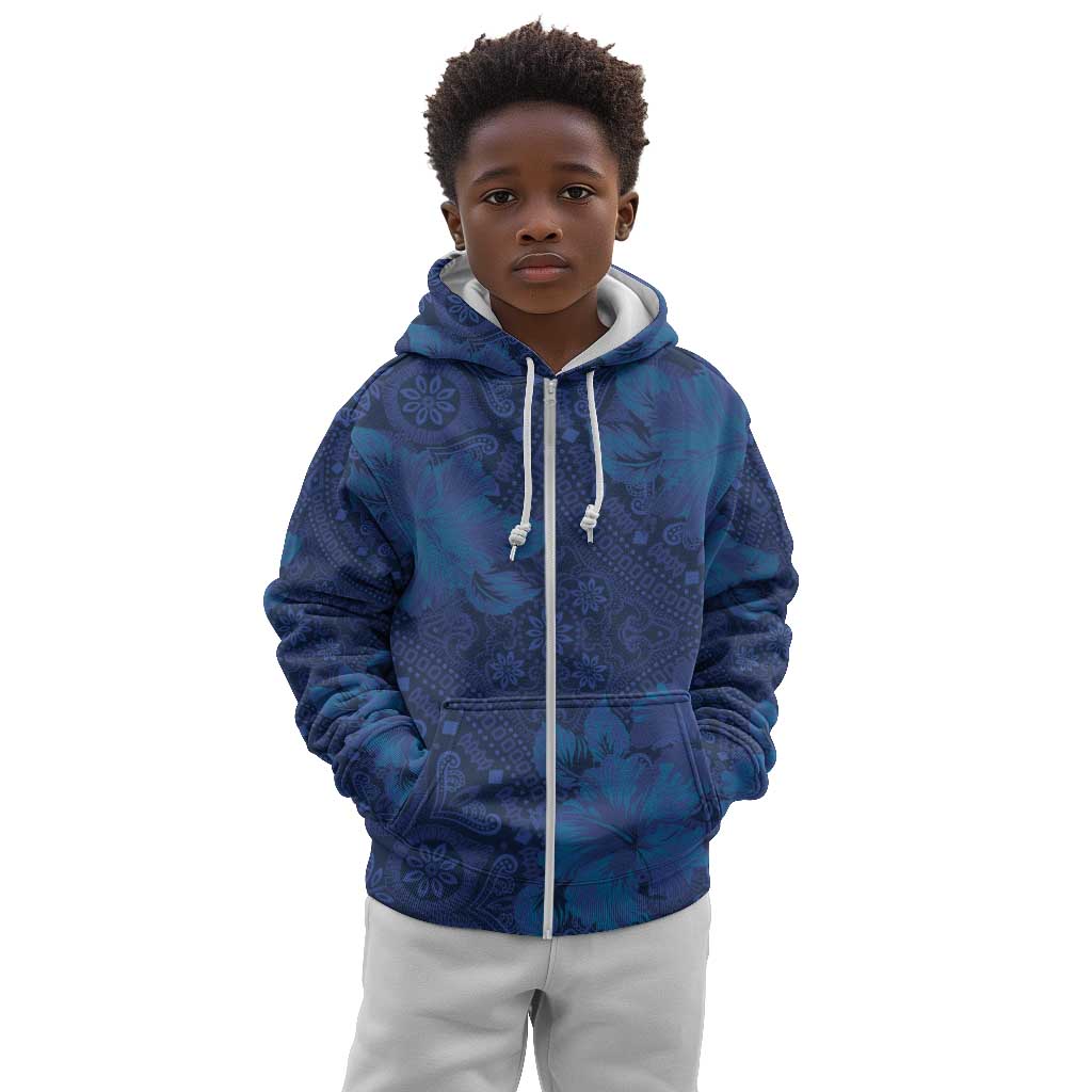 Afro Hibiscus Tropical Kid Hoodie ShweShwe African Pattern - African Pride
