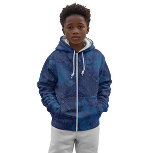 Afro Hibiscus Tropical Kid Hoodie ShweShwe African Pattern - African Pride
