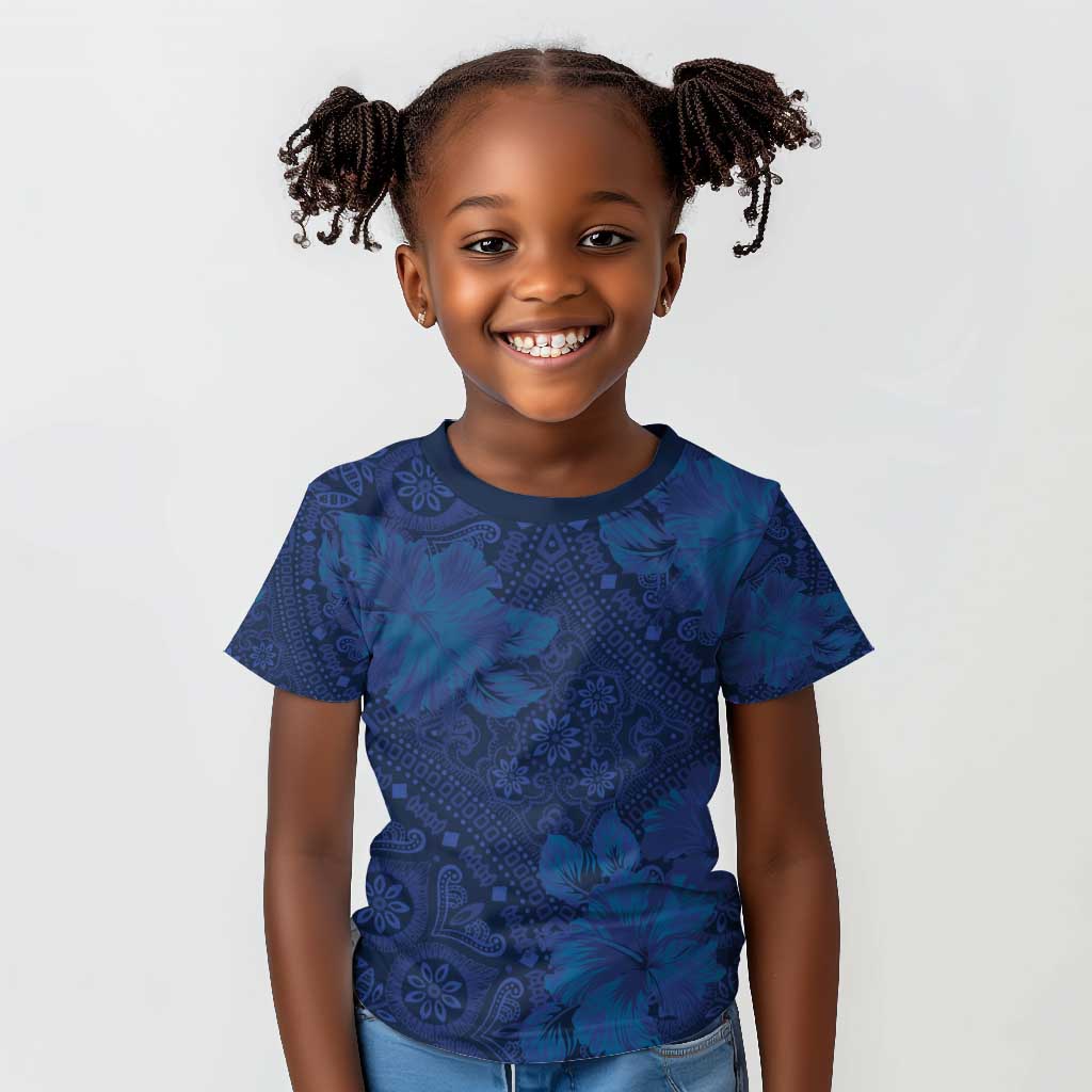 Afro Hibiscus Tropical Kid T shirt ShweShwe African Pattern - African Pride