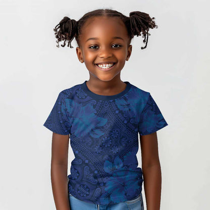 Afro Hibiscus Tropical Kid T shirt ShweShwe African Pattern - African Pride
