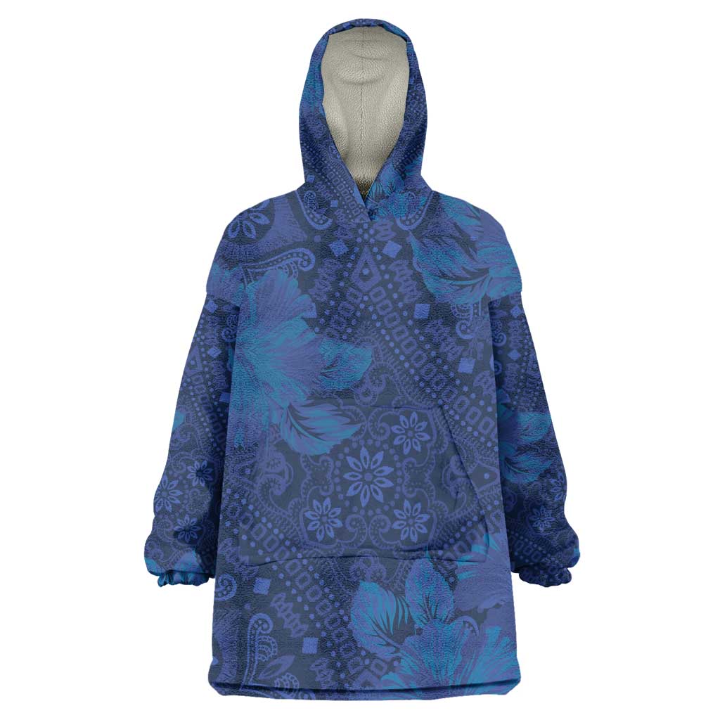 Afro Hibiscus Tropical Kid Wearable Blanket Hoodie ShweShwe African Pattern - African Pride