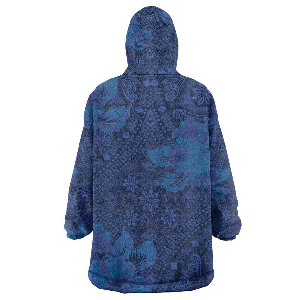 Afro Hibiscus Tropical Kid Wearable Blanket Hoodie ShweShwe African Pattern - African Pride
