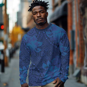 Afro Hibiscus Tropical Long Sleeve Shirt ShweShwe African Pattern - African Pride