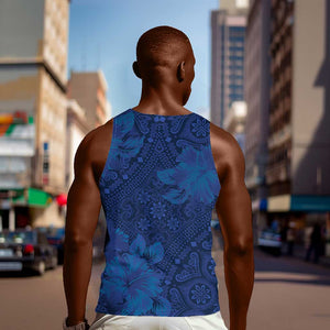 Afro Hibiscus Tropical Men Tank Top ShweShwe African Pattern - African Pride