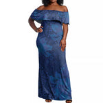 Afro Hibiscus Tropical Off Shoulder Maxi Dress ShweShwe African Pattern - African Pride