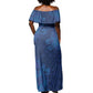 Afro Hibiscus Tropical Off Shoulder Maxi Dress ShweShwe African Pattern - African Pride