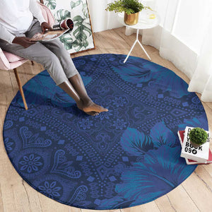Afro Hibiscus Tropical Round Carpet ShweShwe African Pattern - African Pride