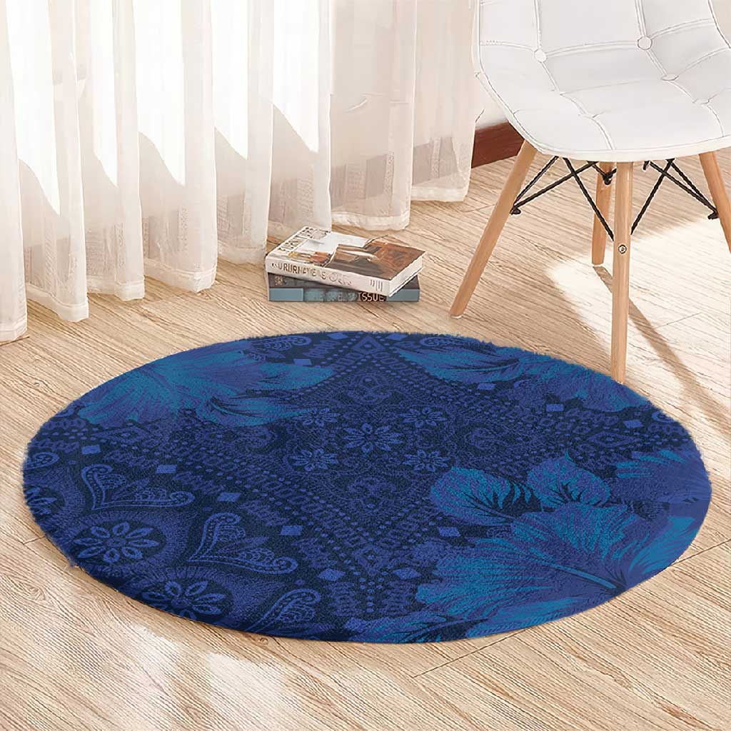 Afro Hibiscus Tropical Round Carpet ShweShwe African Pattern - African Pride