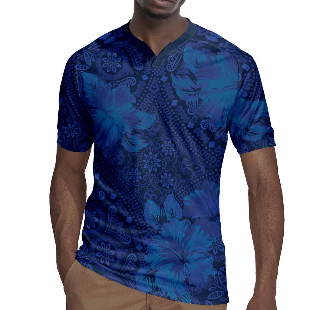 Afro Hibiscus Tropical Rugby Jersey ShweShwe African Pattern - African Pride