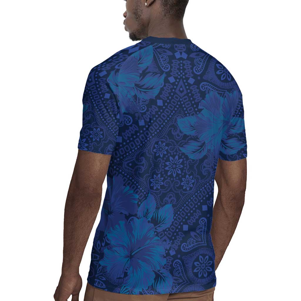 Afro Hibiscus Tropical Rugby Jersey ShweShwe African Pattern - African Pride