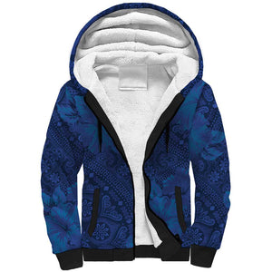 Afro Hibiscus Tropical Sherpa Hoodie ShweShwe African Pattern - African Pride