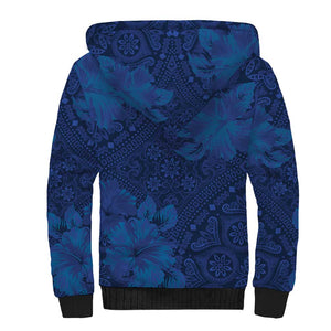 Afro Hibiscus Tropical Sherpa Hoodie ShweShwe African Pattern - African Pride