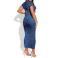 Afro Hibiscus Tropical Short Sleeve Bodycon Dress ShweShwe African Pattern - African Pride