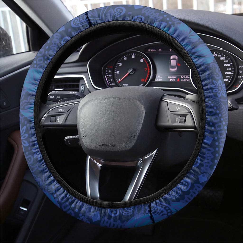 Afro Hibiscus Tropical Steering Wheel Cover ShweShwe African Pattern - African Pride