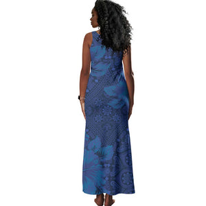 Afro Hibiscus Tropical Tank Maxi Dress ShweShwe African Pattern - African Pride