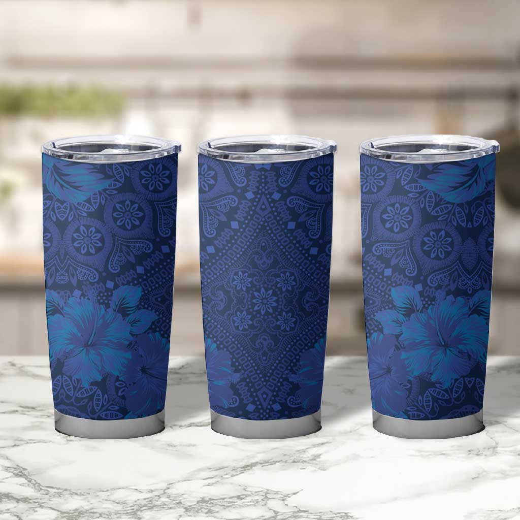 Afro Hibiscus Tropical Tumbler Cup ShweShwe African Pattern - African Pride