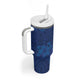Afro Hibiscus Tropical Tumbler With Handle ShweShwe African Pattern - African Pride
