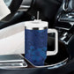 Afro Hibiscus Tropical Tumbler With Handle ShweShwe African Pattern - African Pride