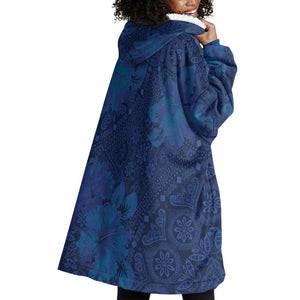 Afro Hibiscus Tropical Wearable Blanket Hoodie ShweShwe African Pattern - African Pride