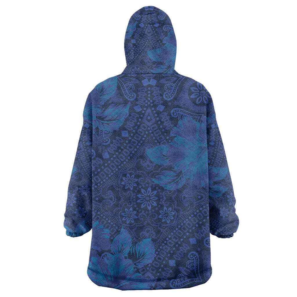 Afro Hibiscus Tropical Wearable Blanket Hoodie ShweShwe African Pattern - African Pride
