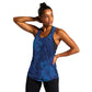 Afro Hibiscus Tropical Women Racerback Tank ShweShwe African Pattern - African Pride
