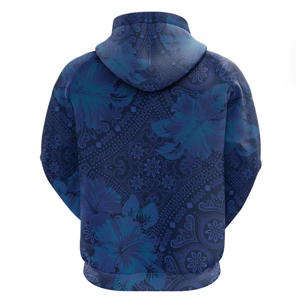 Afro Hibiscus Tropical Zip Hoodie ShweShwe African Pattern - African Pride