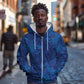 Afro Hibiscus Tropical Zip Hoodie ShweShwe African Pattern - African Pride
