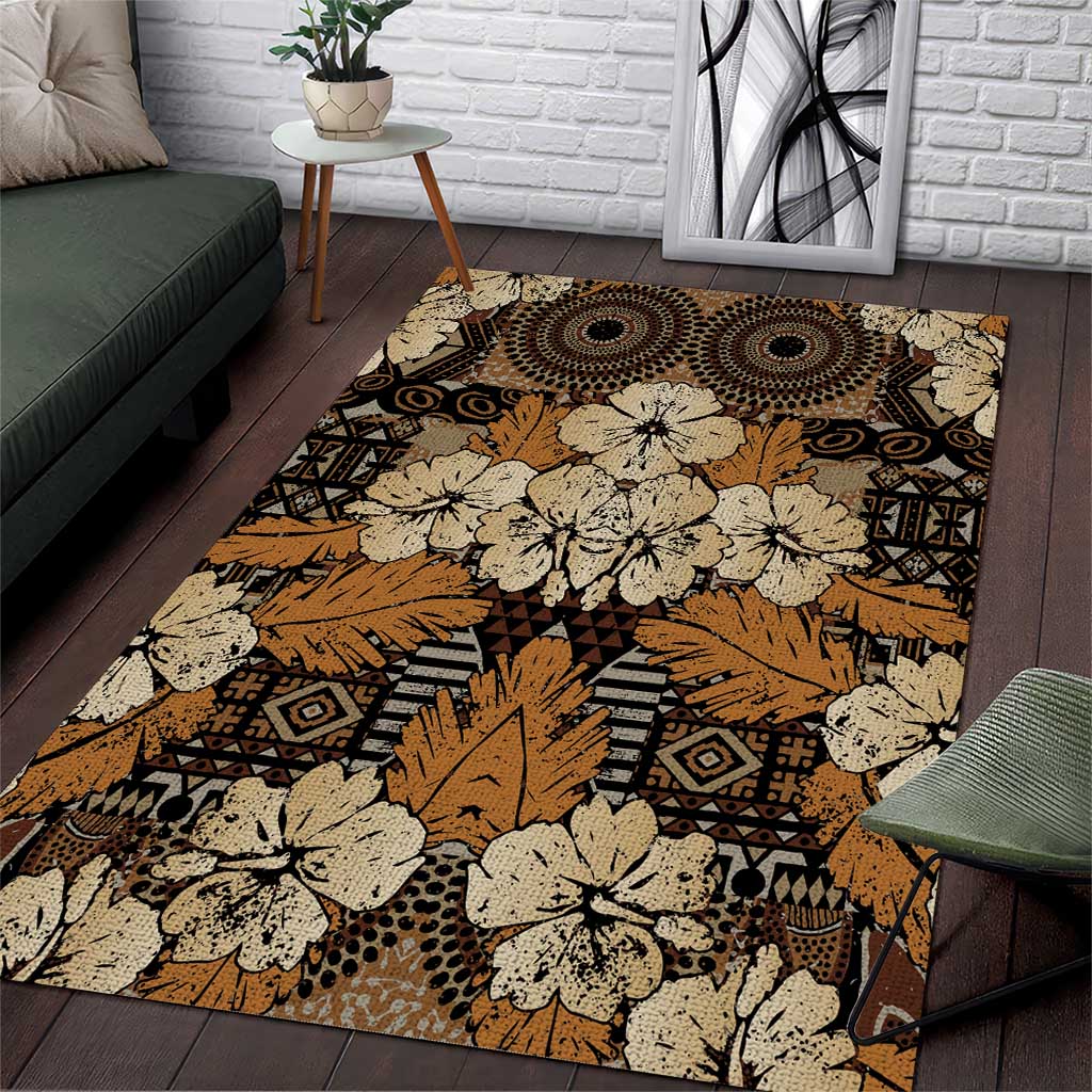 Afro Hibiscus Tropical Area Rug African Pattern - African Pride