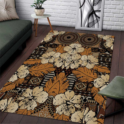 Afro Hibiscus Tropical Area Rug African Pattern - African Pride