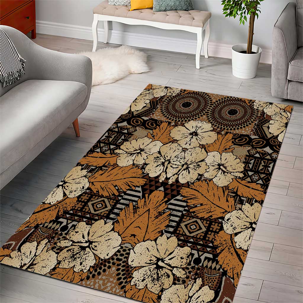 Afro Hibiscus Tropical Area Rug African Pattern - African Pride