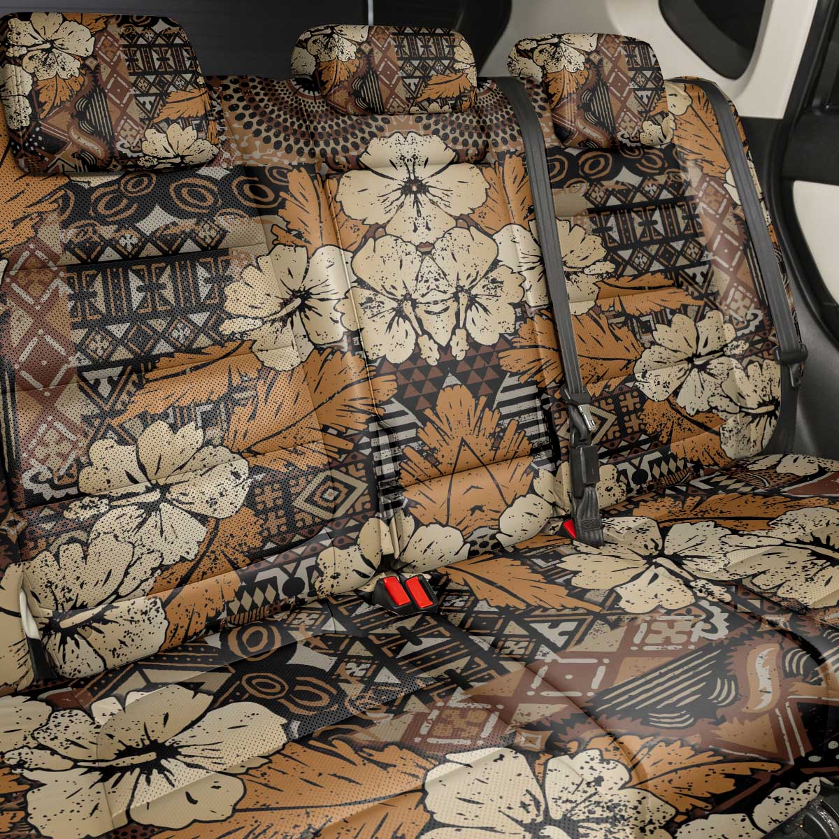 Afro Hibiscus Tropical Back Car Seat Cover African Pattern - African Pride