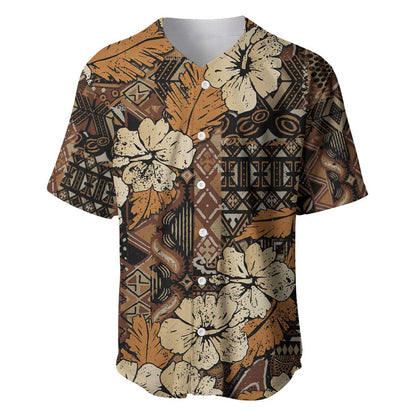 Afro Hibiscus Tropical Baseball Jersey African Pattern - African Pride