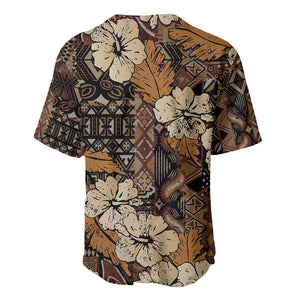 Afro Hibiscus Tropical Baseball Jersey African Pattern - African Pride