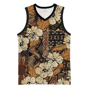 Afro Hibiscus Tropical Basketball Jersey African Pattern - African Pride