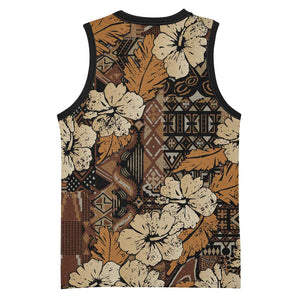 Afro Hibiscus Tropical Basketball Jersey African Pattern - African Pride