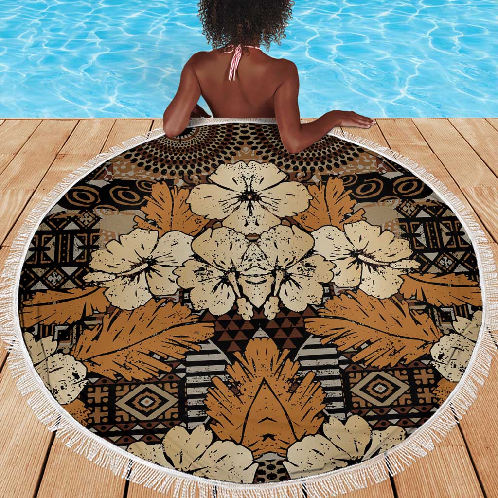 Afro Hibiscus Tropical Beach Blanket African Pattern - African Pride