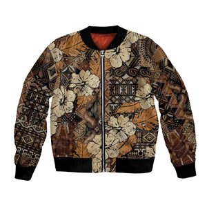 Afro Hibiscus Tropical Bomber Jacket African Pattern - African Pride