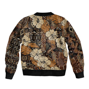 Afro Hibiscus Tropical Bomber Jacket African Pattern - African Pride