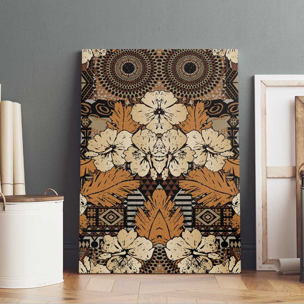 Afro Hibiscus Tropical Canvas Wall Art African Pattern - African Pride