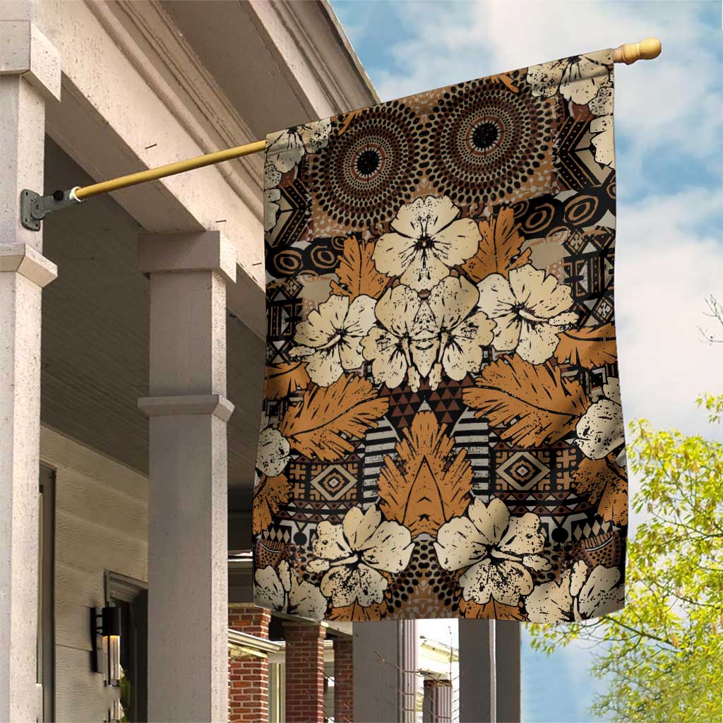 Afro Hibiscus Tropical Garden Flag African Pattern - African Pride